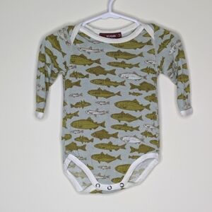 Milkbarn Fish Fishing Onesie Bodysuit 3-6m